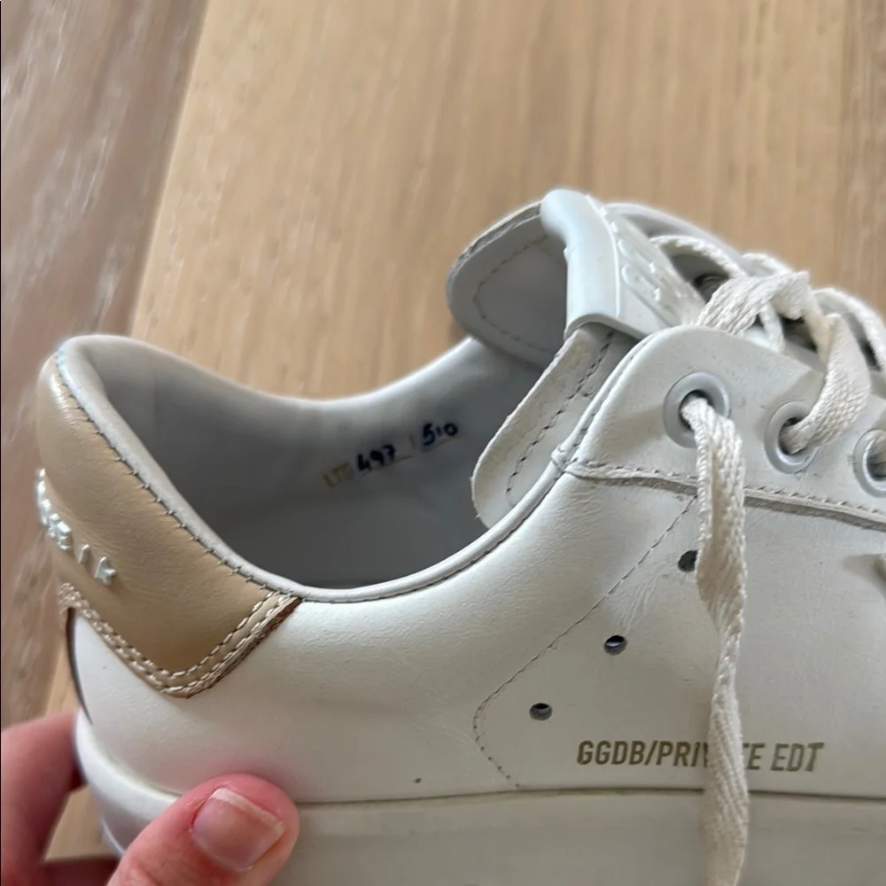 Golden Goose White and Tan Sneakers - Picture 5 of 5